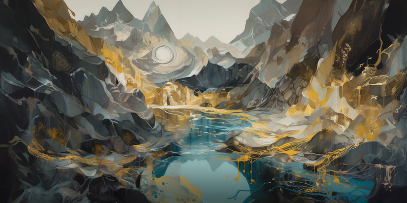 山水风景手绘创意中国风古复古风几何水墨画,插画/手绘图,插画/手绘图库,插画/手绘图下载,插画/手绘